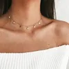 Choker Mode Eenvoudige Vergulde Ster Hanger Sleutelbeenketting Voor Vrouwen Vrije tijd Dagelijkse Slijtage Verjaardagscadeau Charme Cocktail Sieraden