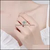 Cluster Rings Cluster Rings 100 Sterling Sier Wedding Band 1Ct 2Ct Lab Grown Moissanite Ring 3D Flower Diamond Engagement For Women Dhns1