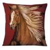 Pillow Case 45x45cm Polyester Modern Art Oil Painting Horse Pillowcase Luxury Cushion Home Decoration Sofa Throw