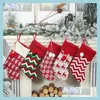 Décorations de Noël Tricot Bas de Noël Décor Arbres Ornement Décorations de fête Renne Flocon de neige Stripe Candy Chaussettes Sacs XMA Dhn39