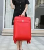 Valigie da viaggio rosse valigie da matrimonio femminili con codice bagaglio a mano baule in pelle unisex dote della sposa moda regali di fidanzamento spinner ruota universale