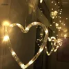Cordes LED lanterne chaîne lampe amour rideau décoratif filet rouge chambre disposition adolescent coeur décoration CD50 W02