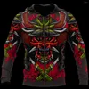 Felpe con cappuccio da uomo Red Samurai 3D Print Fashion Felpa con cappuccio unisex Casual Harajuku Streetwear Zip Sports Pullover 5XL Sudadera Hombre oversize