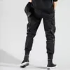 Men039s Pants Men Hip Hop Black Cargo Joggers Brespants kombinezon wstążki Streetwear Harem Women Fashions Spodni 2910376