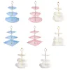 Bakeware Tools 41xb Cake Stand 3 Tier Cupcake Candy Chocolate Mooncake Display Holder For Baby Shower Birthday Party Service Tray Holders