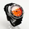 Armbanduhr modische wasserdichte automatische Uhren Sapphire Kristall Edelstahl NH35 Mechanische Männer Abalone Orange