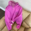 Calças femininas de duas peças, ternos casuais, grifes, jaquetas com capuz, coleção cápsula, moda reversível, FF, moda, jaqueta manga longa, calça E99