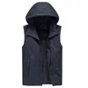 Mäns västar Fashion Hooded Down Jacket Men 2022 Autumn Winter Men's Black/Blue Slim White Duck Vest Warm M-4XL