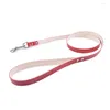 Dog Collars Soft Padded Leashes Two Tiers Pu Leather Pet Leads Puppy Products Pink Red Green Orange Black Colors