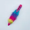 Rainbow Plush Fur Ballpoint Pens 6 in 1 Fluffy Retractable Writing Pens Birthday Holiday Party Gift for Girls Women Kids School Office Classroom Reward