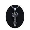 Pendant Necklaces Vintage Punk Religious Demon Pestle Necklace Men Stainless Steel Box Chain Jewelry Hip Hop Bijoux Wholesale