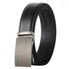 Riemen 2022 Men Belt mannelijke echte lederen band voor topkwaliteit automatische Buckle Black Cummerbunds Cinturon Hombre B619