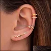 Stud Stud Canner 925 Sterling Sier Mini Earring Colorf Rainbow Cz Zircon Round Climber Earrings For Women Fine Jewelry 2021 Trend Dr Dhby7