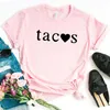 Tacos Love femmes décontracté drôle t-shirt pour dame haut pour fille t-shirt Hipster livraison directe Na-147
