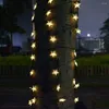 Saiten LED Stern Vorhang Lichter Outdoor Hof Garten Solarbetriebene Girlande String Festival Dekoration Beleuchtung