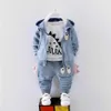 2023 Ubrania Autumn Baby Baby Spring Fashion Bawełniane płaszcze Tops Pants 3PCS TrackSuits for Bebe Boys Toddler Casual Sets