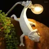 Bordslampor harts Lizard Night Light Nordic vardagsrum sovrum f￶r modern djur kameleon lampa omgivande hallen wandlamp