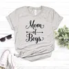 Mama of Boys Womens T Shirt Drukuj kobiety swobodne śmieszne dla lady dziewczynki TOP TEE HIPSER