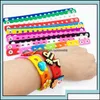 Bracelets de charme Bracelets de charme Bijoux Bracelet en sile souple Bracelet 18/21 cm Fit Chaussure Croc Boucle Accessoire Kid Party Cadeau Mode W Otrfz