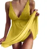 Nightwear de roupas de sono feminino Dis vestido de dormir para mulheres lingerie lingerie sling bordado vos de decote em videira vil de verão sexy lenceria