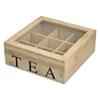 Jewelry Pouches 9 Compartments Tea Box With Visible Lid Storage Chests For Bag Sugar