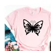 Papillon femmes t-shirt décontracté Hipster T-shirt drôle dame Yong haut pour fille t-shirt goutte