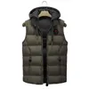 Hommes gilets hommes décontracté grande taille hiver chaud solide à capuche fermeture éclair sans manches gilet veste manteau Outwear Double face rembourré