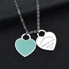 Design New Brand Heart Love Necklace For Women Stainless Steel Accessories Zircon Green Pink designer necklaces Luxury Necklace Womens Jewelry Gift