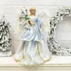 Kerstdecoraties staan ​​Treetop Figurine Angel in jurk huis tafel decoratie boom topper navidad decor 2023 novedades