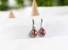 Dangle Earrings National Standard S925 Sterling Silver Garnet Retro Craftsmanship Simple And Fashionable Women's