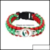 Pulseras de encanto Bandera de México Paracord Supervivencia Pulseras de cámara al aire libre para mujeres Hombres Niñas Amistad Cuerda 550 7 Pulsera Joyería Drop Ot3Yh