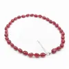 Choker Natural Stone Crystal Beads Chain Necklace Irregular Red Rubys Jades Necklaces 9-11mm Collars Decoration Jewelry 18" A833