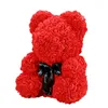 40 cm björn av rosor med LED -presentförpackning Teddy Rose Soap Foam Flower Artificiella gåvor för kvinnor Alla hjärtans julfest leksaker gåva