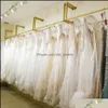 Commercial Furniture Wedding Shop Display Shelf Commercial Furniture Gold Simple Wall Hung Clothing Store Mounted Dress Rack Qipao S Dhd0P