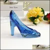 Novelty Items Crystal Shoe Glass Slipper Birthday Gift Home Decor Cinderella Highheeled Shoes Wedding Figurines Miniatures Ornamen9771409