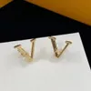 Luxury Designer Hoop Brand Gold and Silver Letter Earrings Women039S Party Wedding Par Gift Jewelry 925 Silver Alex Ani6872479