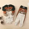 Clothing Sets 4 Colors born Baby Knitted Warm 2Pcs Suit Toddler Girl Boy Long Sleeve Romper Tops Pants Fall Winter Homewear 221103