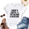 Je veux un t-shirt T-shirt femme tatouage de café et hipster de vacances Funny Lady Yong