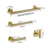 Towel Racks Brush Gold Bathroom Hardware Accessories Set Bar Paper Holder Ring Robe Hook Round Classic Fittings 221102