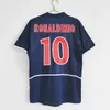 Maillot de Foot Paris Jerseys＃10 Ronaldinho Chulapa Luiz 2002 2003レトロサッカージャージ02 03クラシックヴィンテージフットボールシャツフランスの家