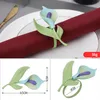Party Decoration Metal Painted Flower Napkin Rings Buck Holder Valentine's Day Wedding Table Decorations Home Banquet Dinner Supplies
