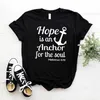 Hope is een anker T-shirt voor de soulprint vrouwen hipster grappige t-shirt dame yong