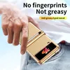 Electroplating telefoonhoesjes voor Samsung Galaxy Z Flip 3 4 5G met scharnierpenslot leer beschermende schokbestendige hoes