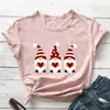 Valentines Day Gnomes T-shirt Cute Womens T Shirt Colorful Shirs Trendy Tee Women