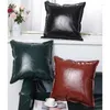 Pillow 45x45cm Imitation PU Leather Cover Throw Pillows Case Sofa Living Room Car Home Decor Pillowcase