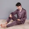 Erkekler Erkekler Lüks Buz İpek Pijamaları İlkbahar Yaz Yüksek Kalitesi Artı Boyut Pijama Setleri Erkek Konforlu Sweet Geri Sıraslı Soylu Soylu Pijama T221103