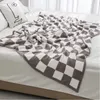 Battaniyeler Ekose atma Damalı Bulanık Battaniye Kış Sıcak Dikiş Kabarık Yatak Keten Yatak Yatak Odası için Polar