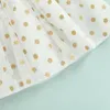 Mädchenkleider Pudcoco 2022 Little Girls 'Kleid runder Hals ärmelloser Punkt gedruckter Maschennähte für 1-6 Jahre alt