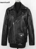 Herrläder faux läder Mauroicardi Spring Autumn Black Pu Leather Biker Jacket för män Style 2022 Långärmad blixtlås plus storlek Fashion Men Clothing 5xl T221102