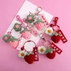 Keychains Strawberry Wool gebreide sleutelhanger vrouwelijke schattige creatieve praktische cadeau -weggeefactie tas hanger